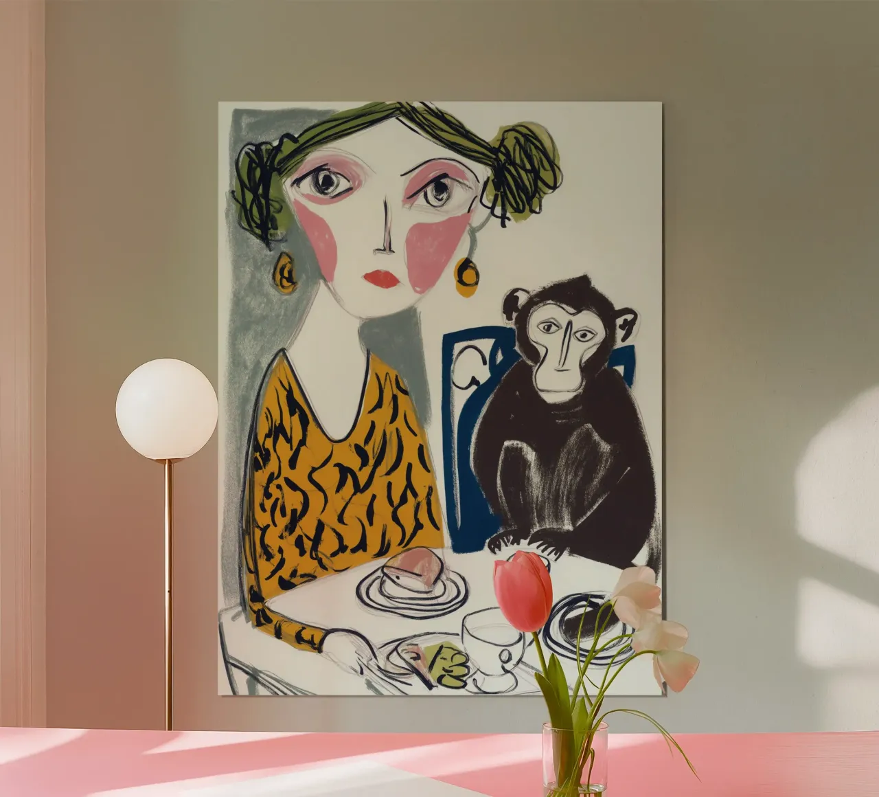 Breakfast with a friend | Surreal table scene hahnemühle by Autofocus