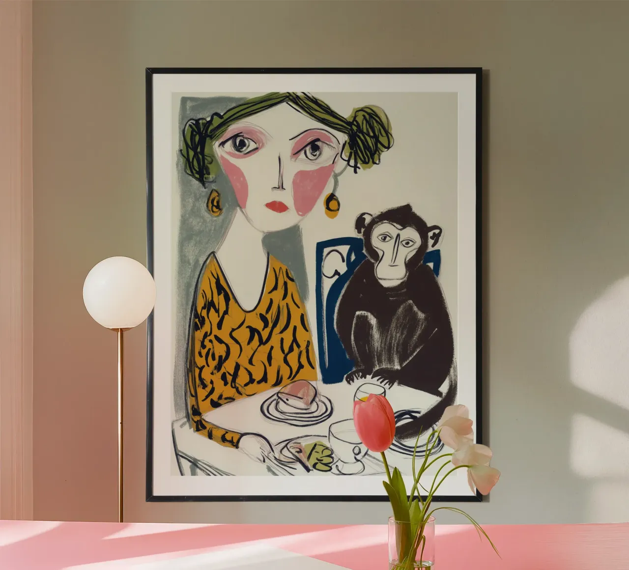 Breakfast with a friend | Surreal table scene hahnemühle by Autofocus
