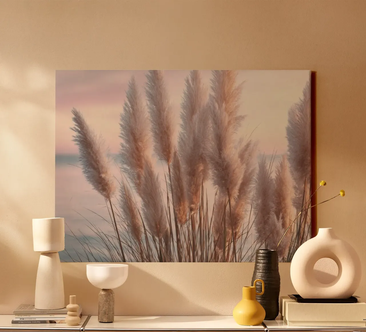 Pasteldromen op het strand canvas van Melanie Viola