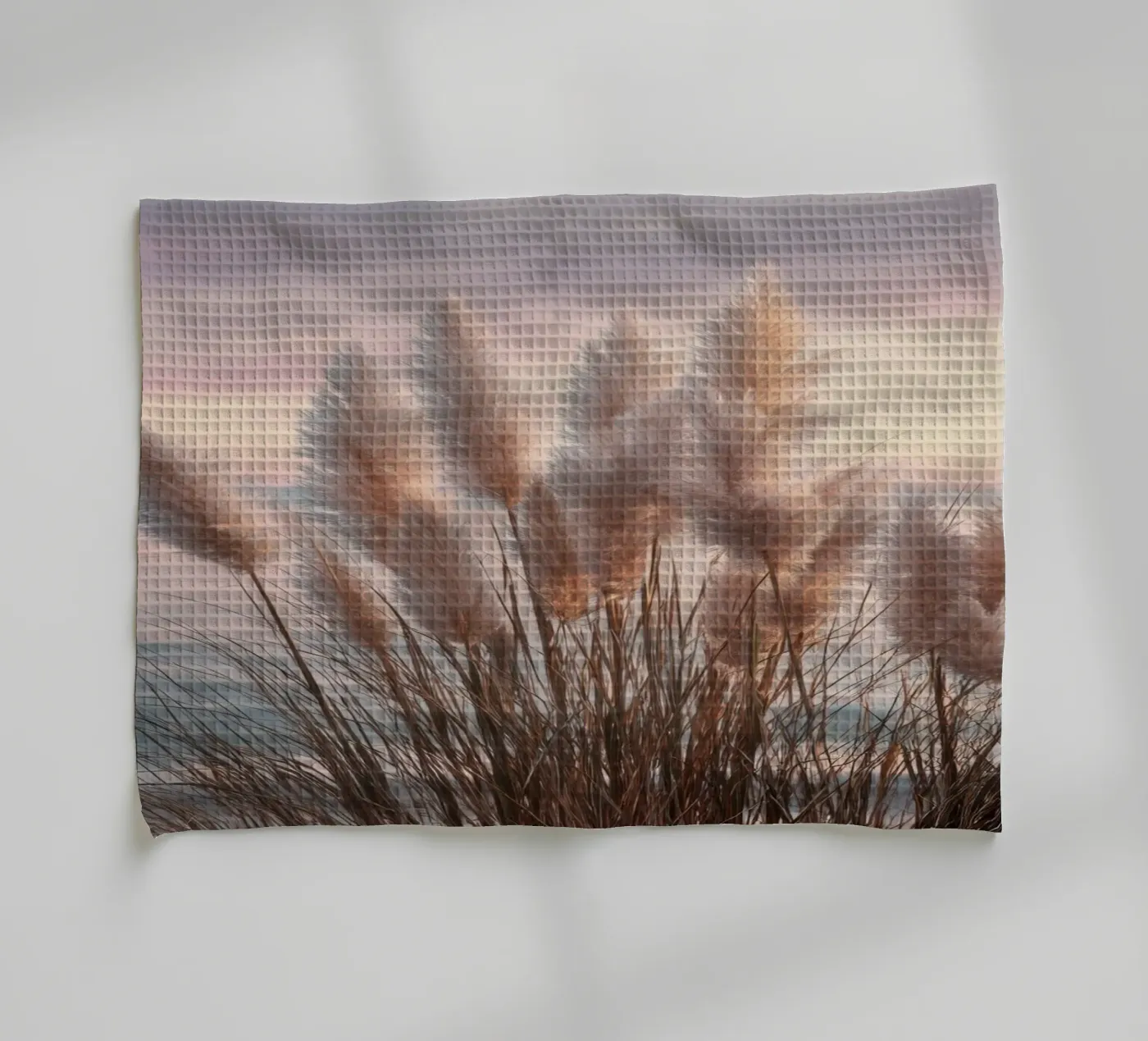 Pasteldromen op het strand theedoek van Melanie Viola