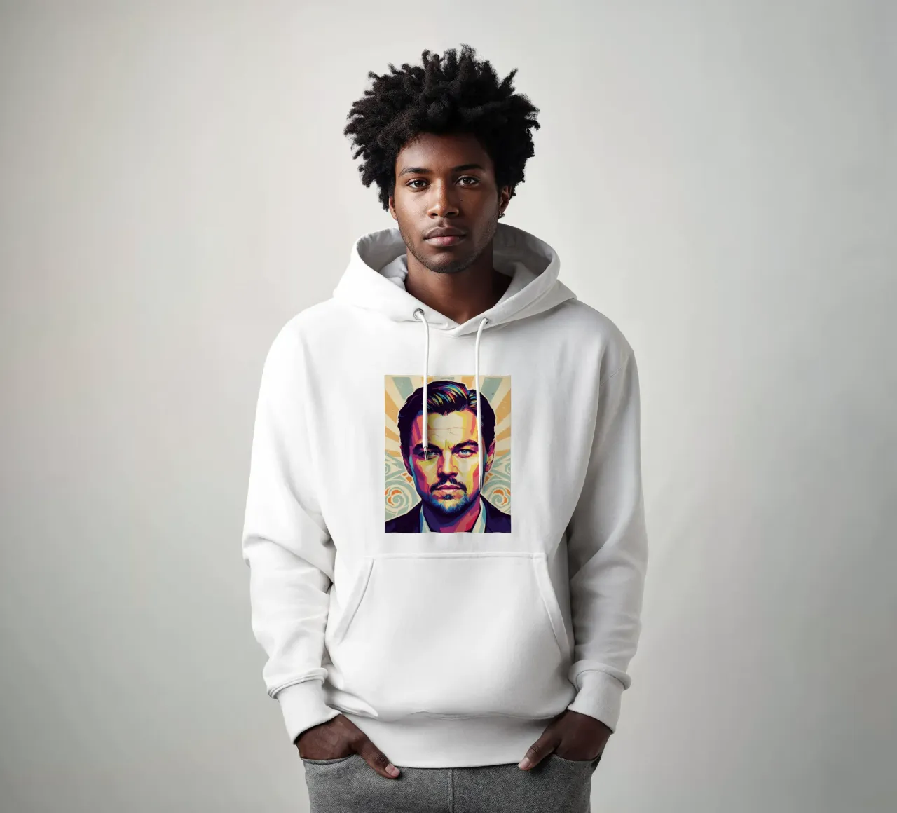 Leonardo Dicaprio pop art portrait felpa con cappuccio da Hantamrata