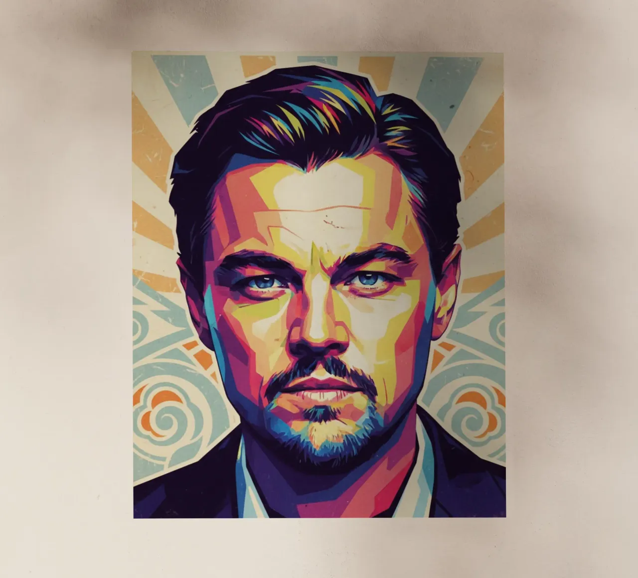 Leonardo Dicaprio pop art portrait pellicola backlit da Hantamrata