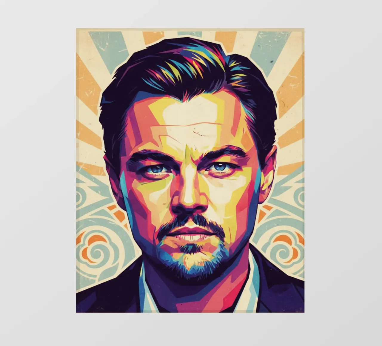 Leonardo Dicaprio pop art portrait pellicola backlit da Hantamrata