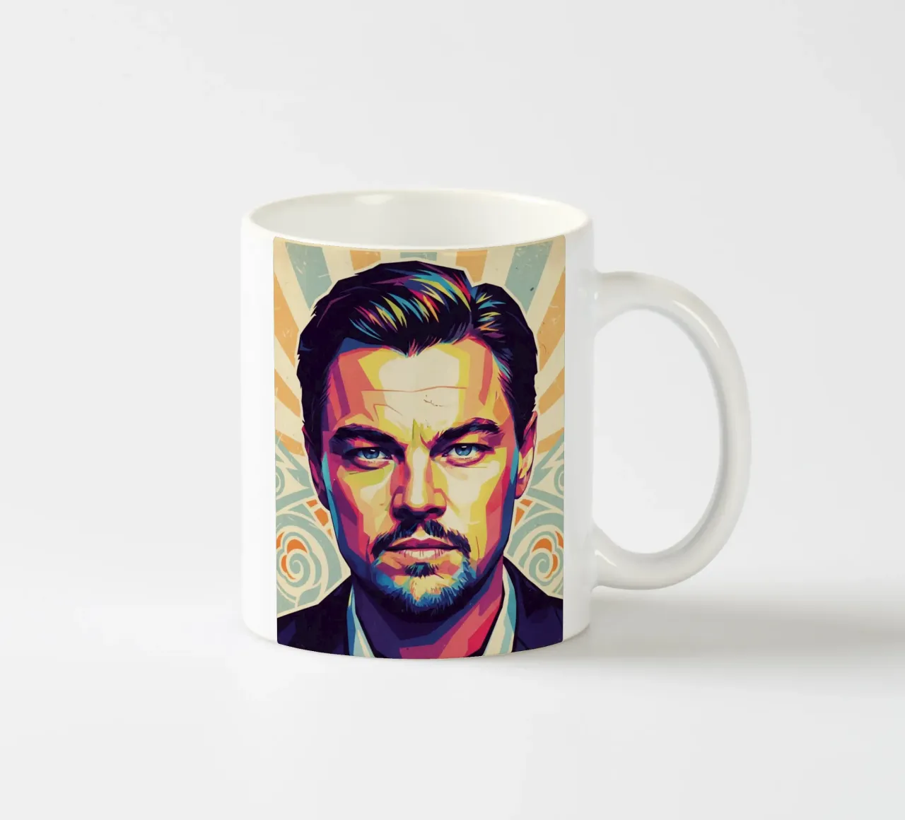Leonardo Dicaprio pop art portrait tazza in ceramica da Hantamrata