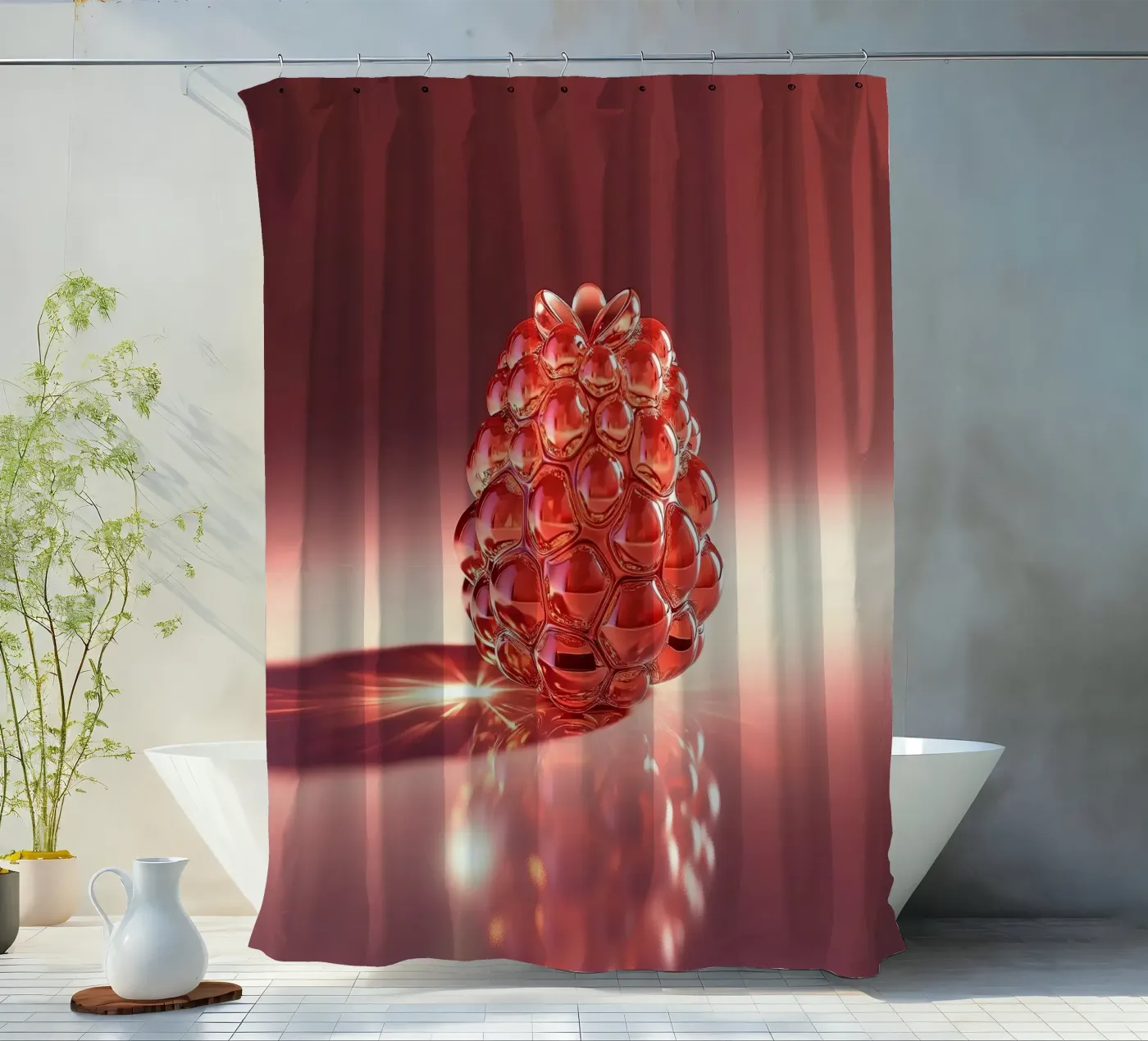 Raspberry shower curtain by Farb- und Blütenzauber by LK