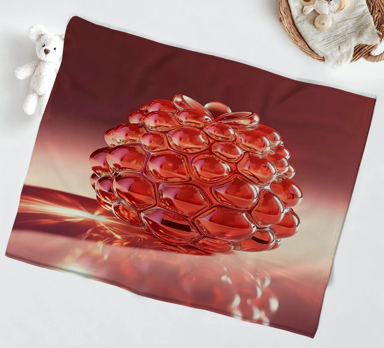 Raspberry Fleecedecke von Farb- und Blütenzauber by LK