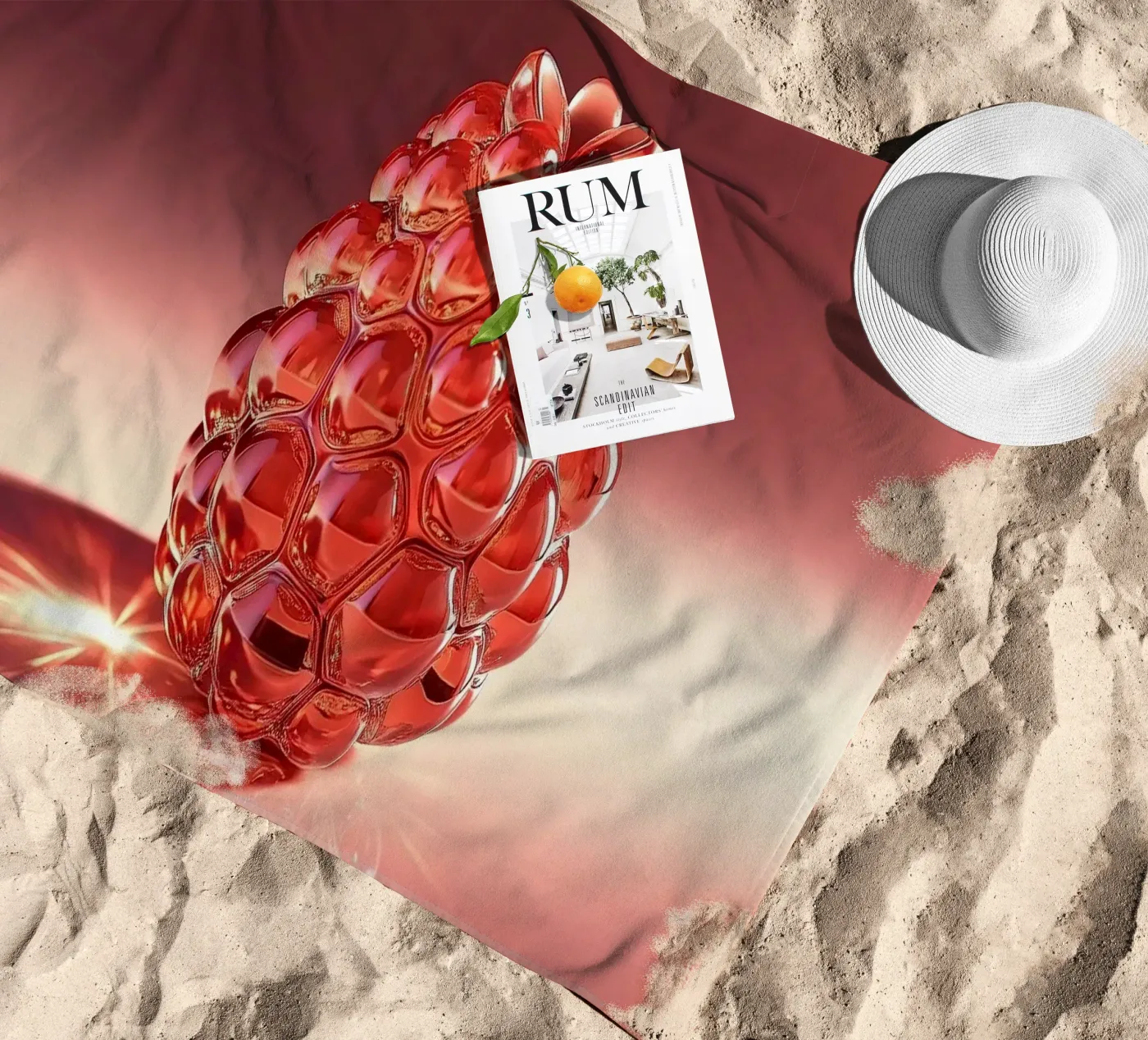 Raspberry strandhanddoek van Farb- und Blütenzauber by LK