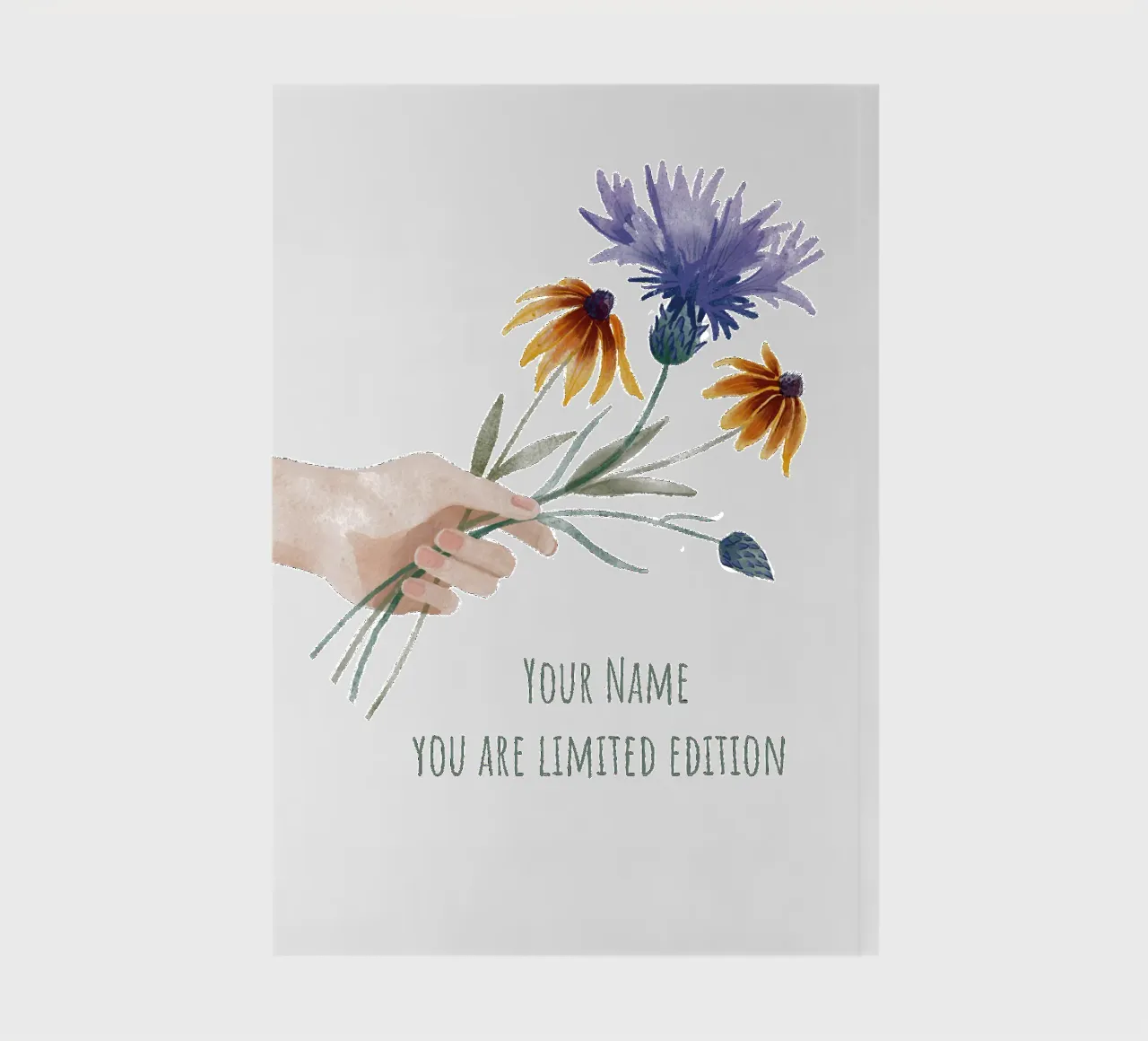 Personalisable bouquet "You are limited Edition" notebook by ms.Hey! textildesign