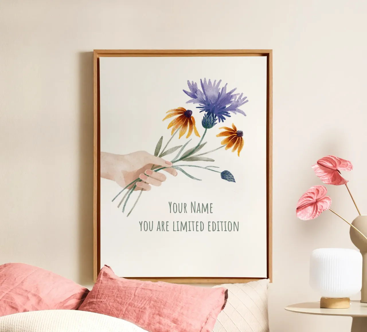 Bouquet personalizzabile "You are limited Edition tela con Cornice a cassetta da ms.Hey! textildesign