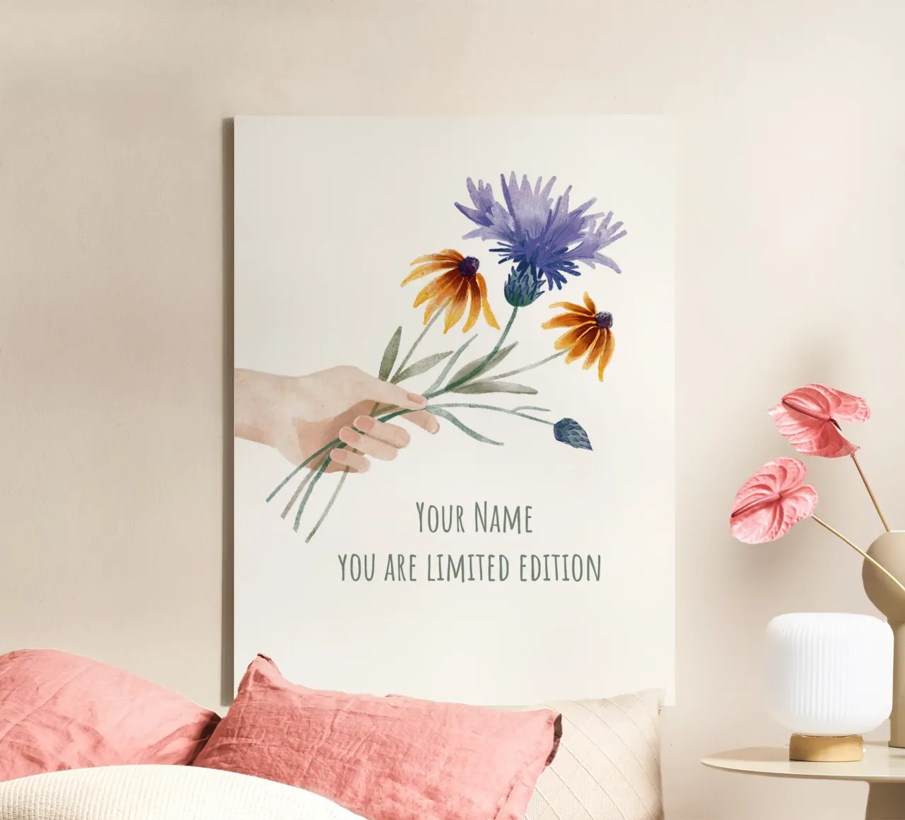 Bouquet personalizzabile "You are limited Edition tela con Cornice a cassetta da ms.Hey! textildesign