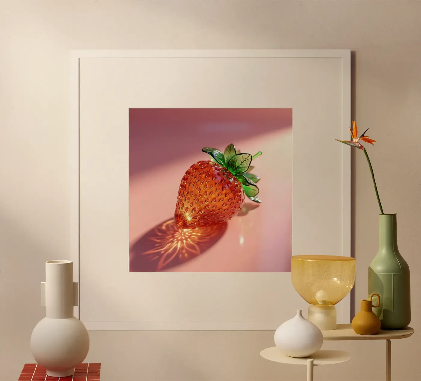 Erdbeere Poster von Farb- und Blütenzauber by LK