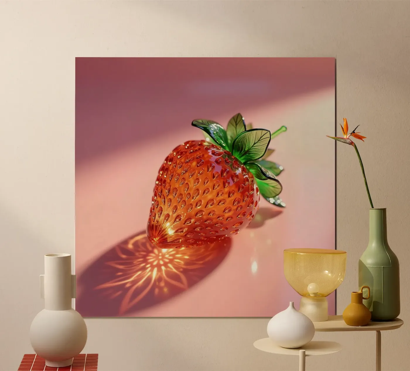 Erdbeere Poster von Farb- und Blütenzauber by LK