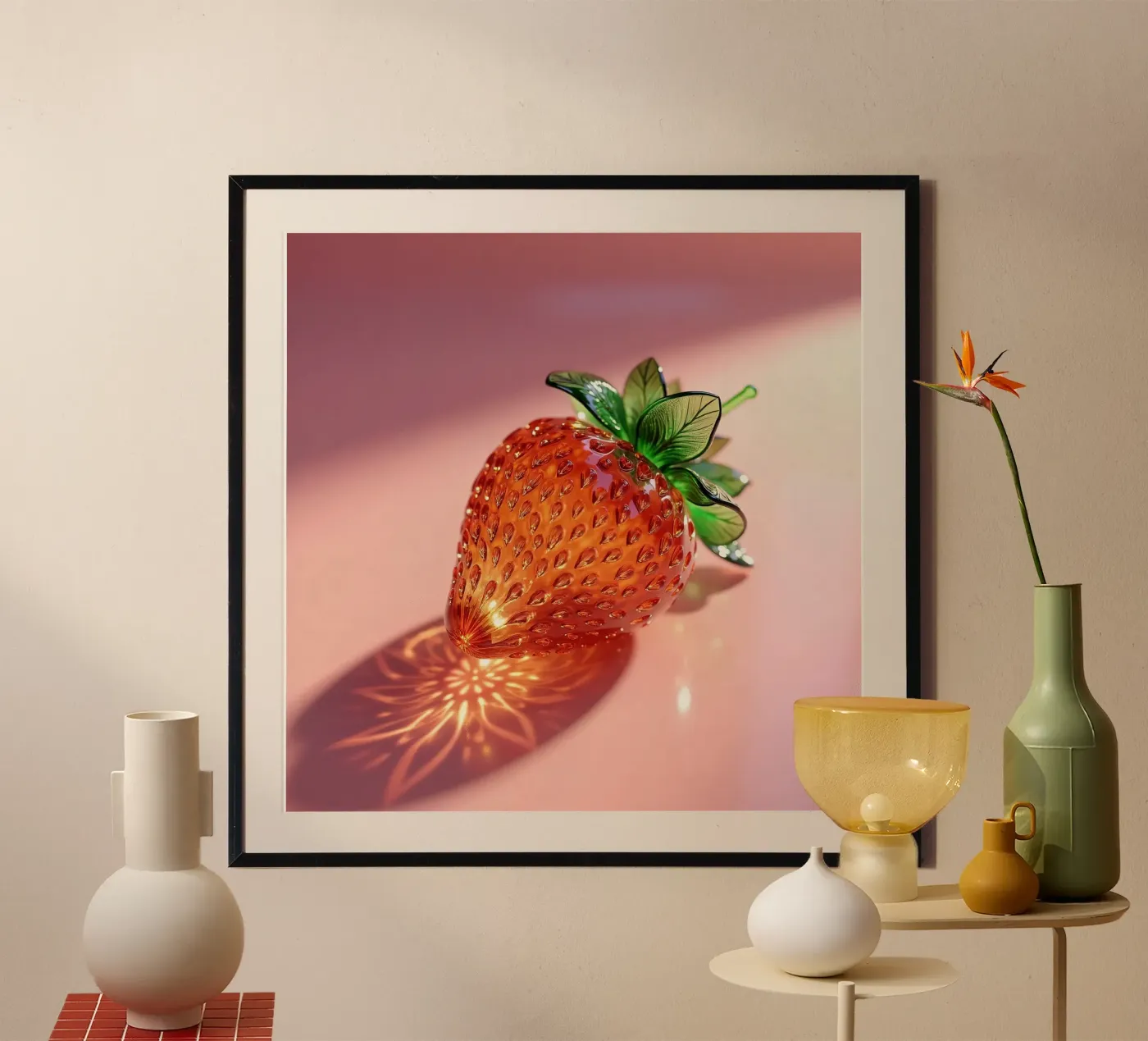 Erdbeere Poster von Farb- und Blütenzauber by LK