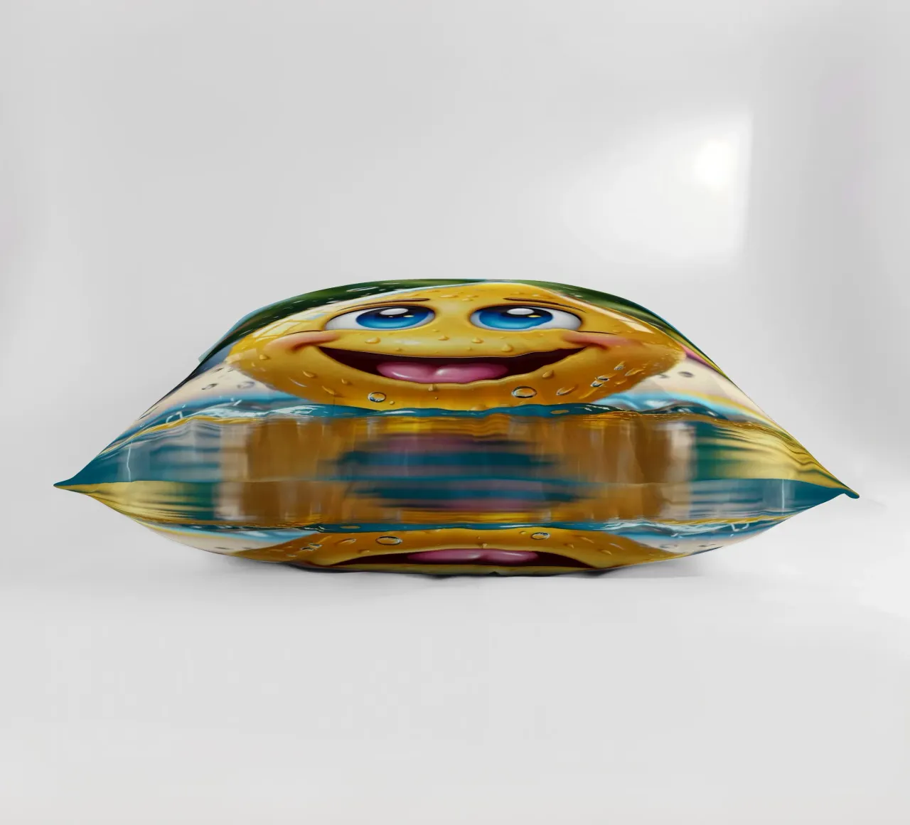 Emoji in acqua_1 cuscino da AI-Portraits by LK
