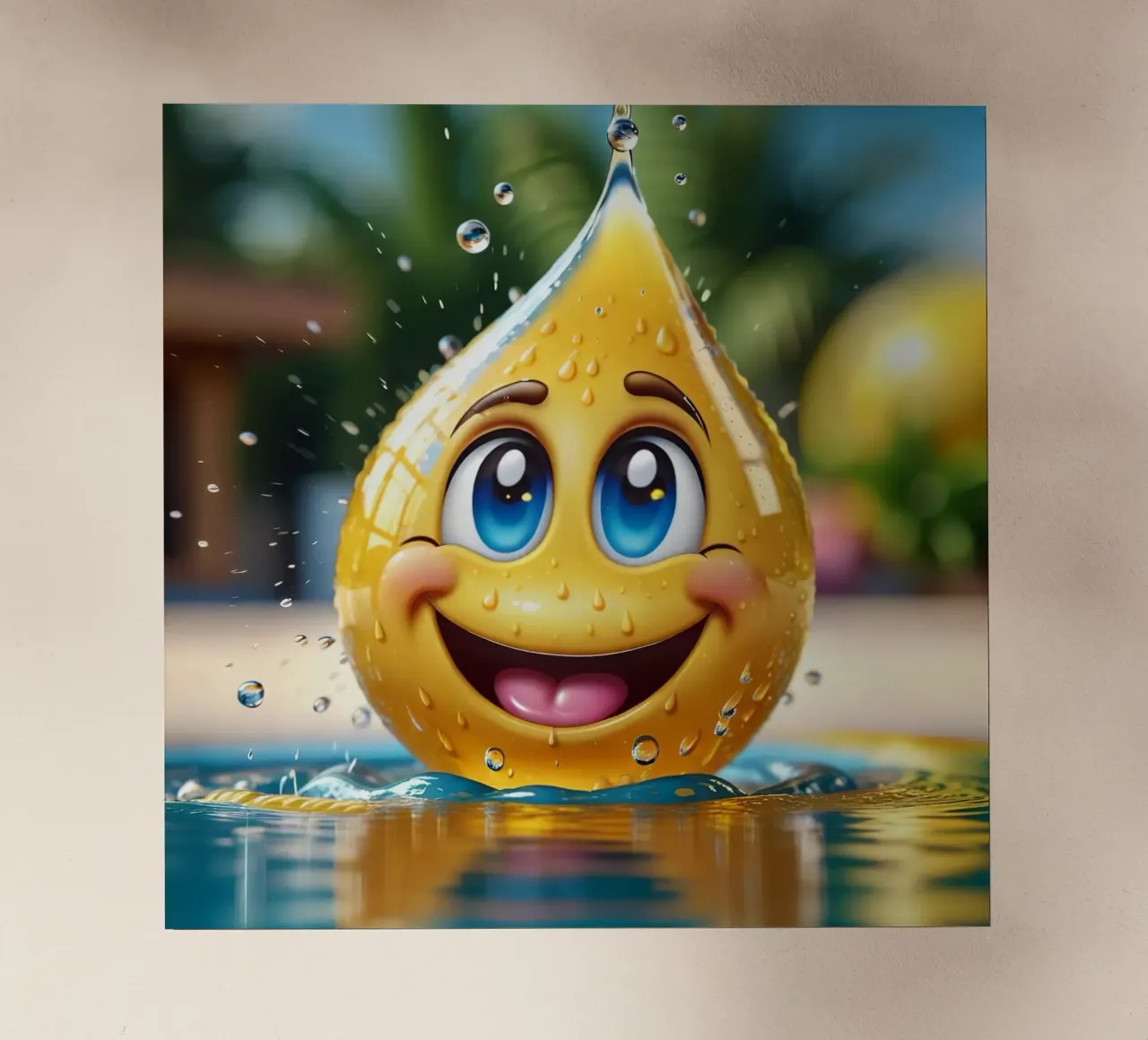 Emoji in acqua_1 pellicola backlit da AI-Portraits by LK