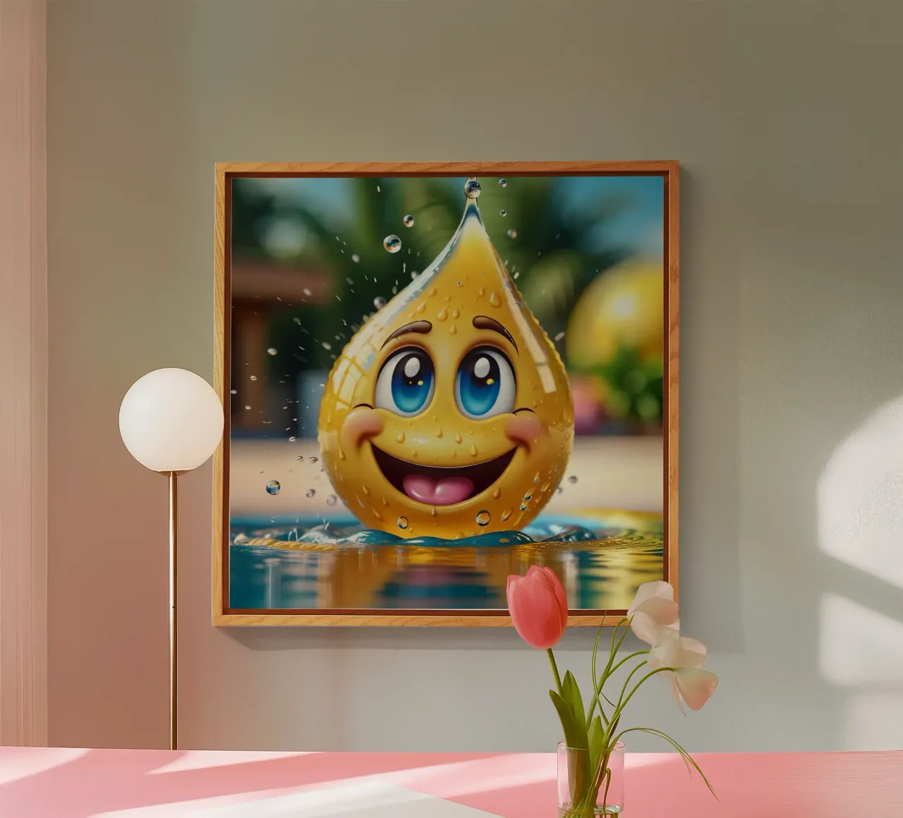 Emoji in acqua_1 plexiglass da AI-Portraits by LK