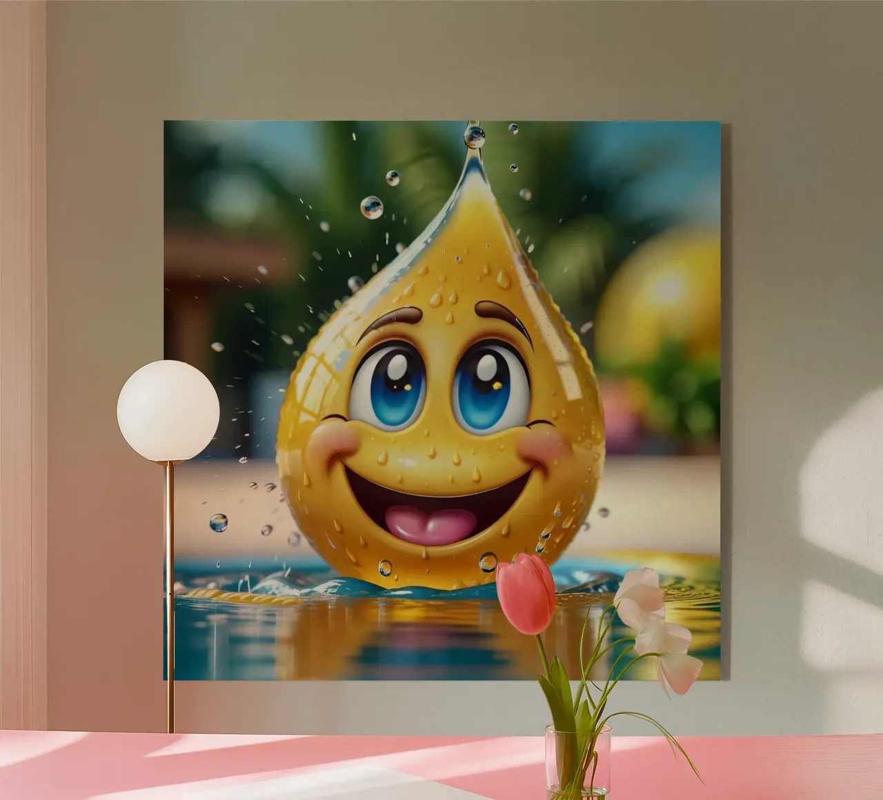 Emoji in acqua_1 plexiglass da AI-Portraits by LK