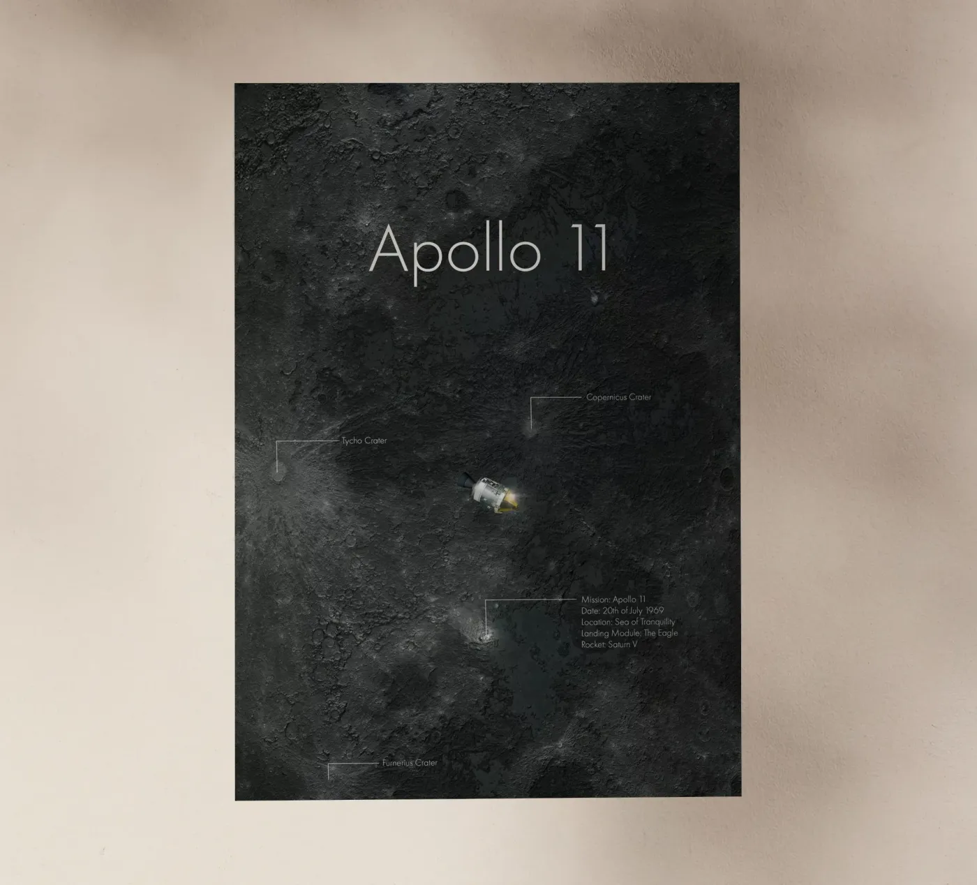 Apollo 11 pellicola backlit da Astro Aesthetics
