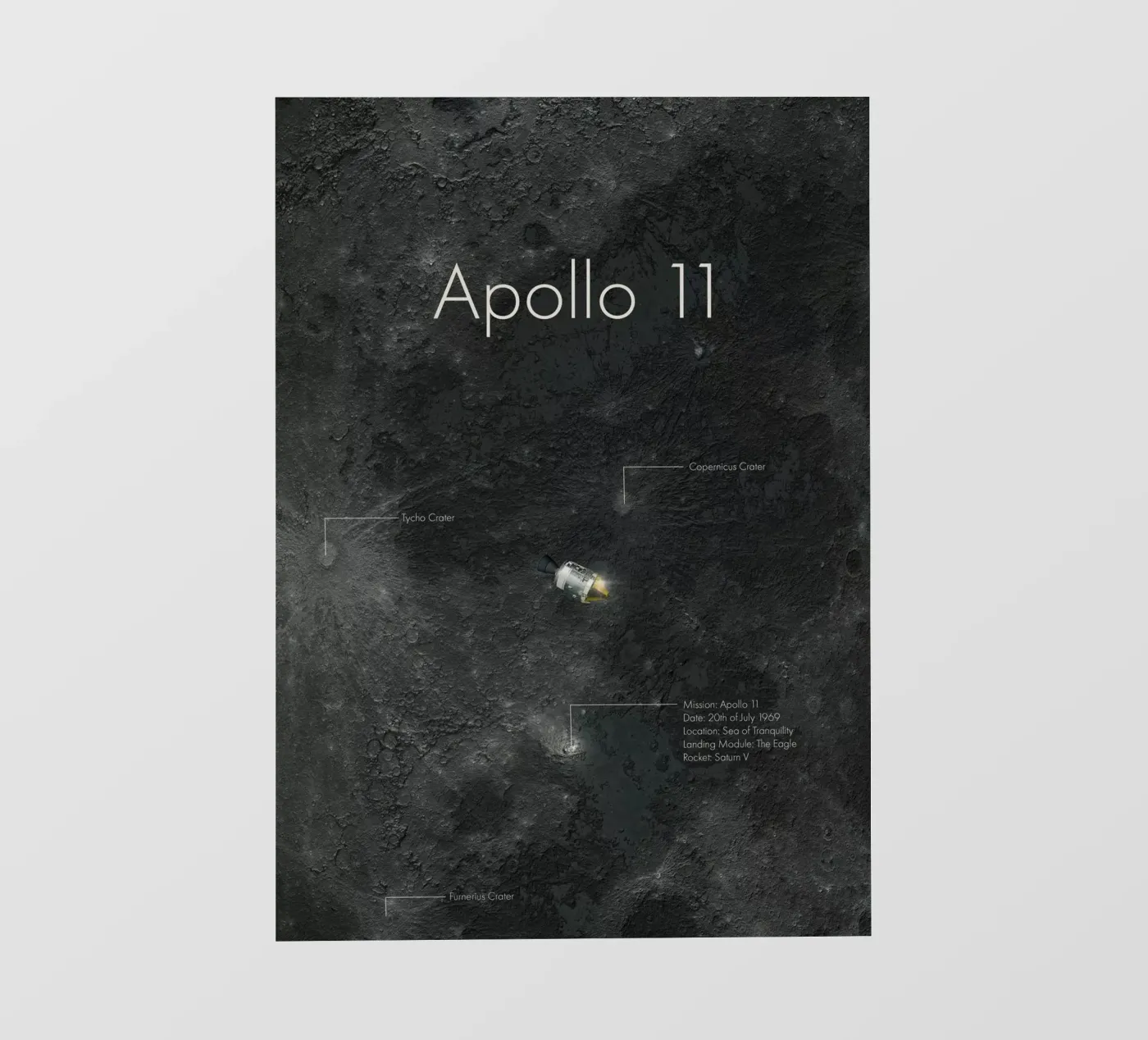 Apollo 11 pellicola backlit da Astro Aesthetics