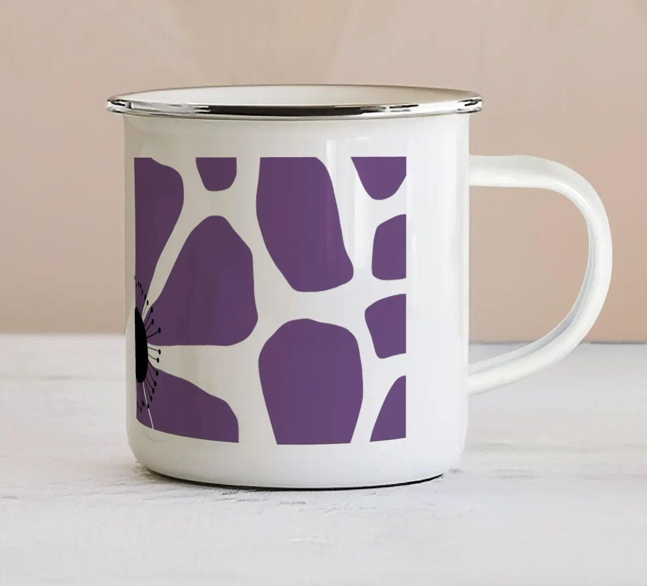 Violet Cozy Flora Deco tazza in smalto da TijanaArtStudio88