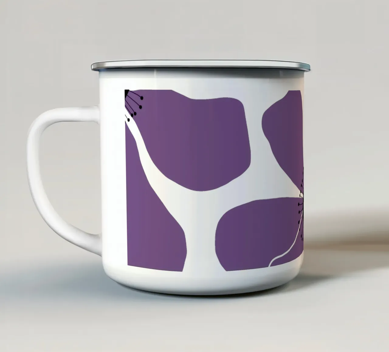Violet Cozy Flora Deco tazza in smalto da TijanaArtStudio88