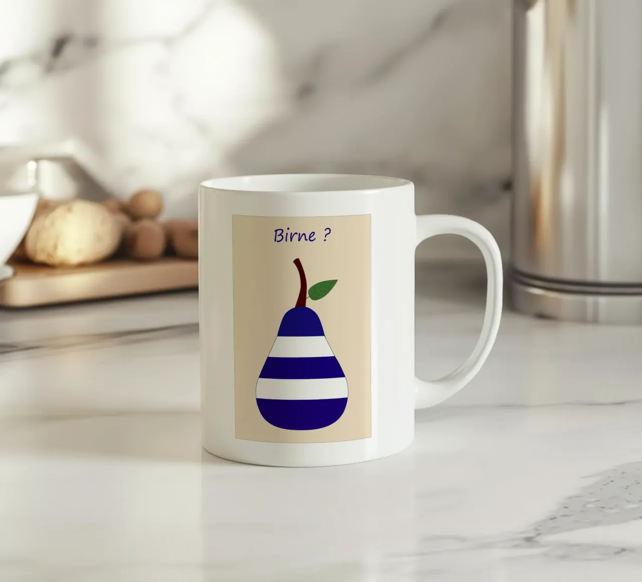 Blu pera bianco tazza in ceramica da SunflowerDE