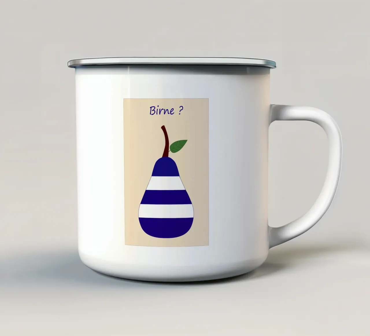 Blu pera bianco tazza in smalto da SunflowerDE
