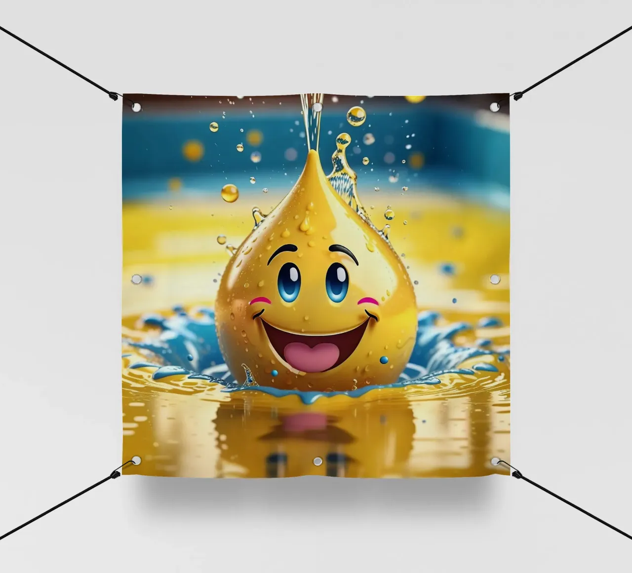 Emoji in acqua_2 telo in pvc da AI-Portraits by LK