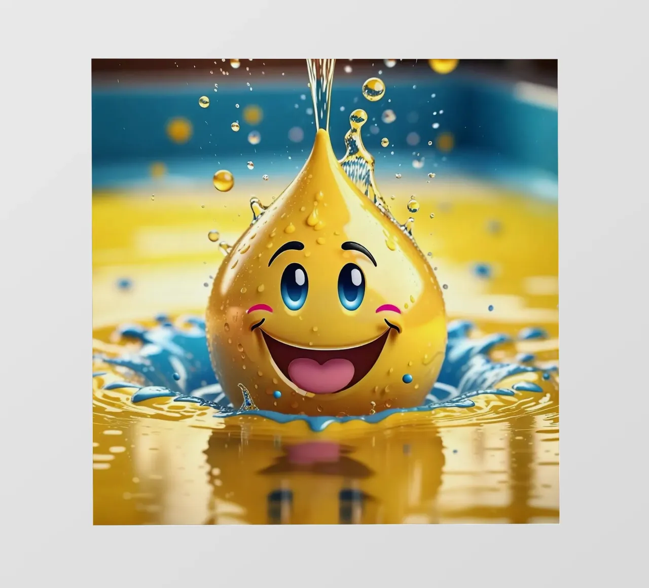 Emoji in acqua_2 telo in pvc da AI-Portraits by LK