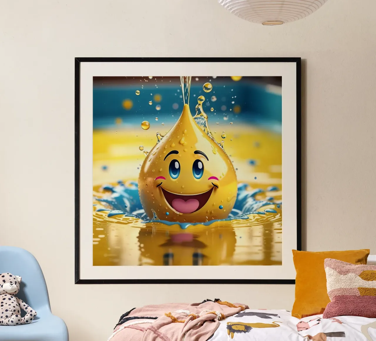 Emoji in acqua_2 carta hahnemühle da AI-Portraits by LK