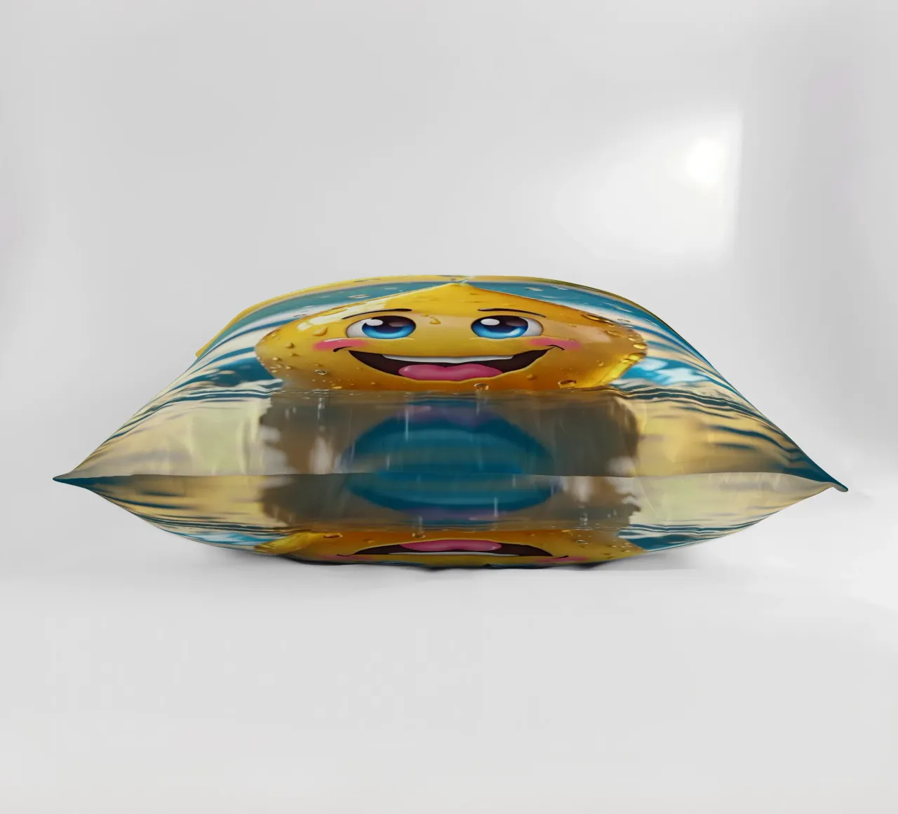 Emoji in acqua_3 cuscino da AI-Portraits by LK