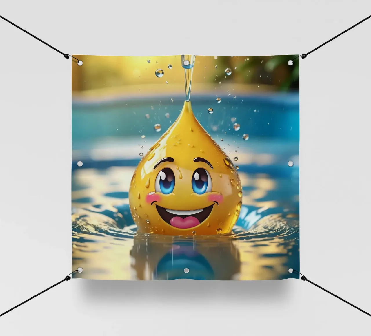Emoji in acqua_3 telo in pvc da AI-Portraits by LK