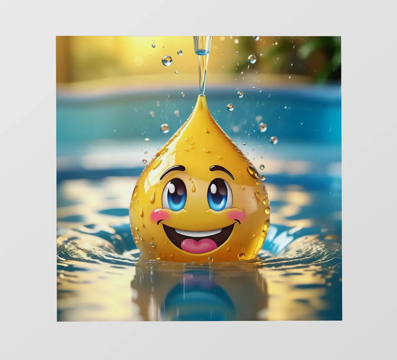 Emoji in acqua_3 telo in pvc da AI-Portraits by LK
