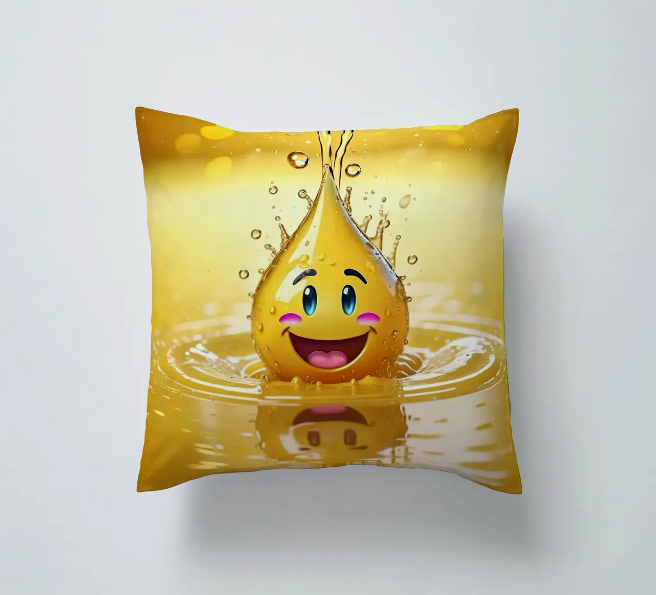 Emoji in acqua_4 cuscino da AI-Portraits by LK