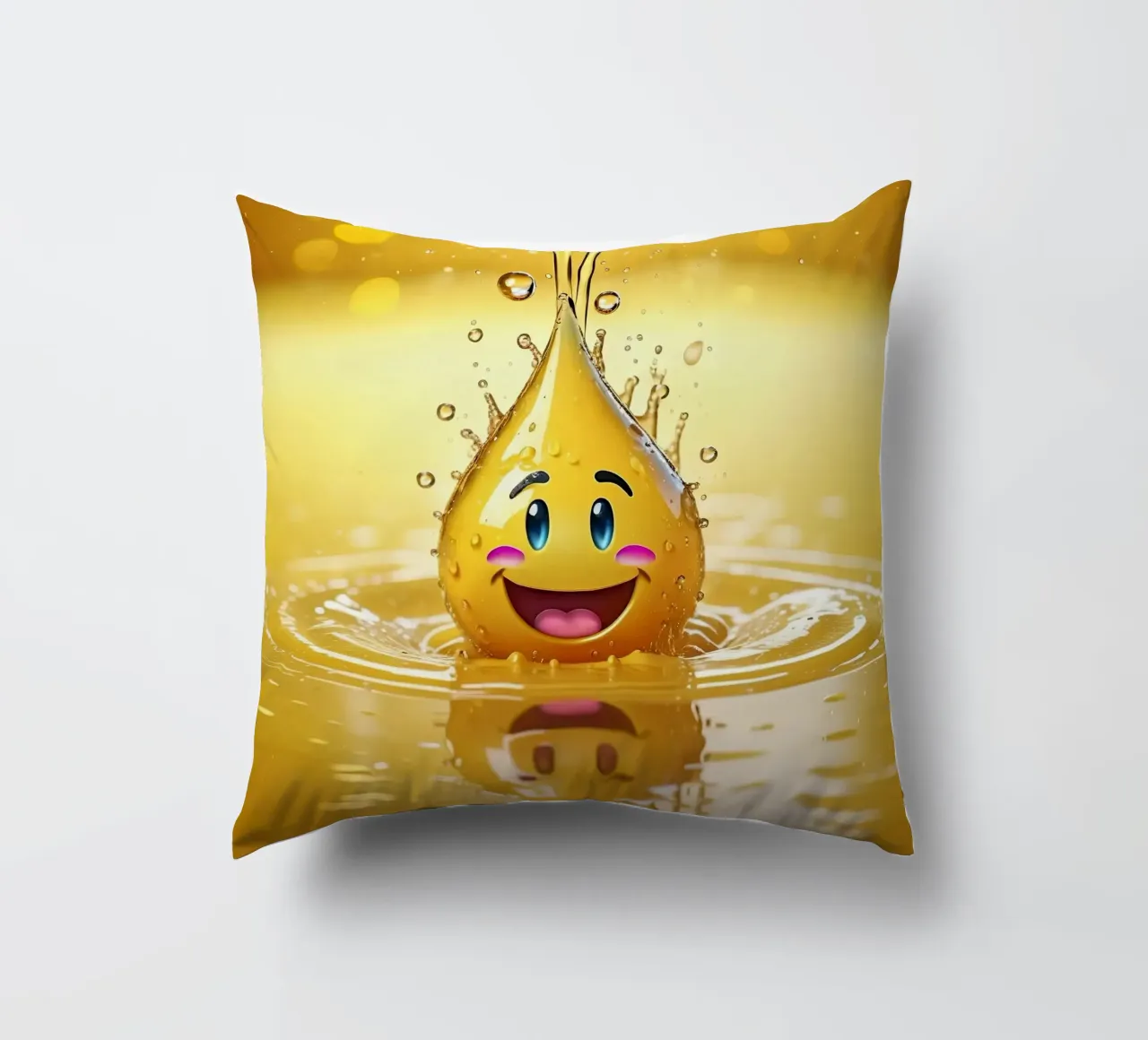 Emoji in acqua_4 cuscino da AI-Portraits by LK