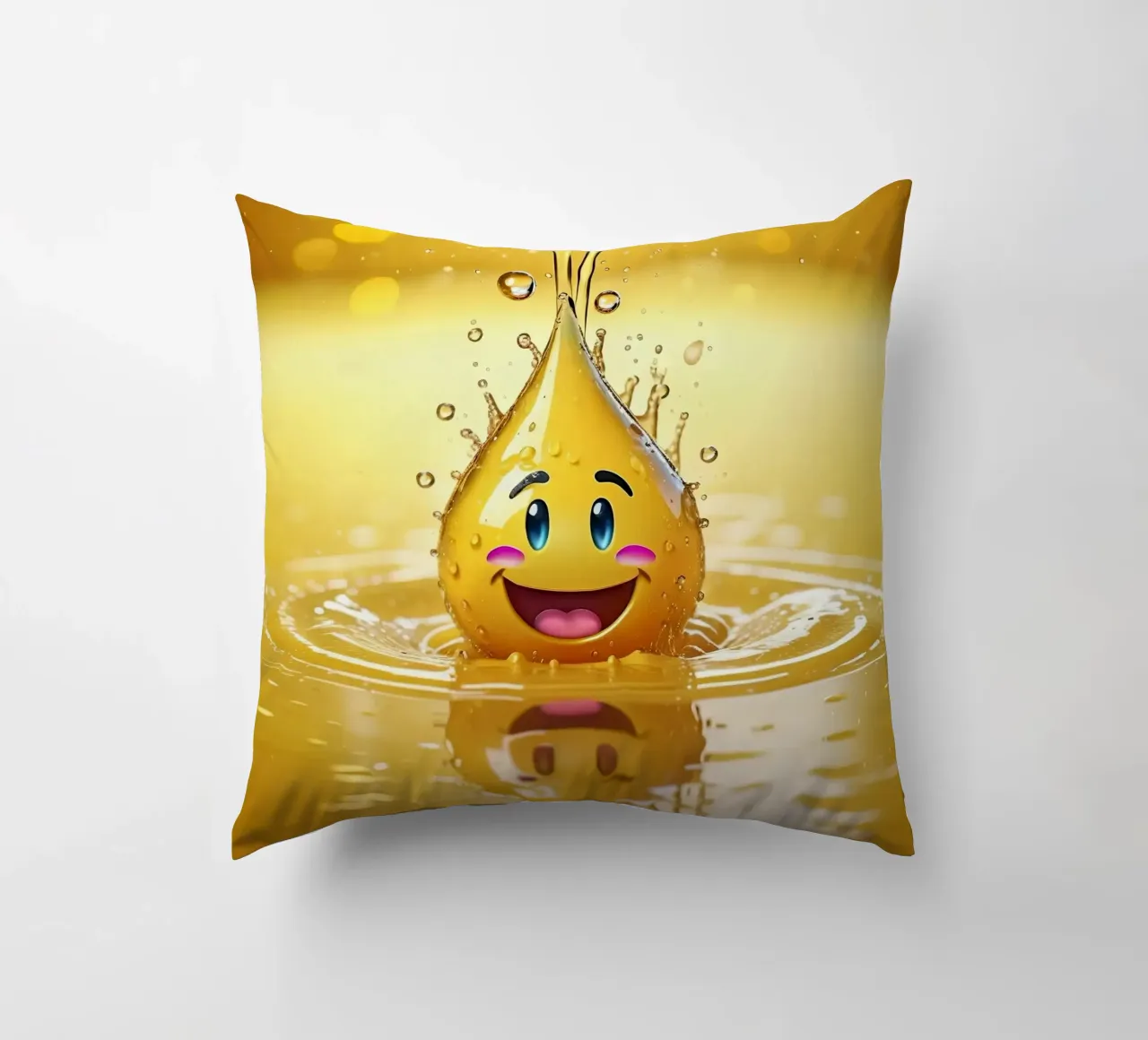 Emoji in acqua_4 cuscino da AI-Portraits by LK