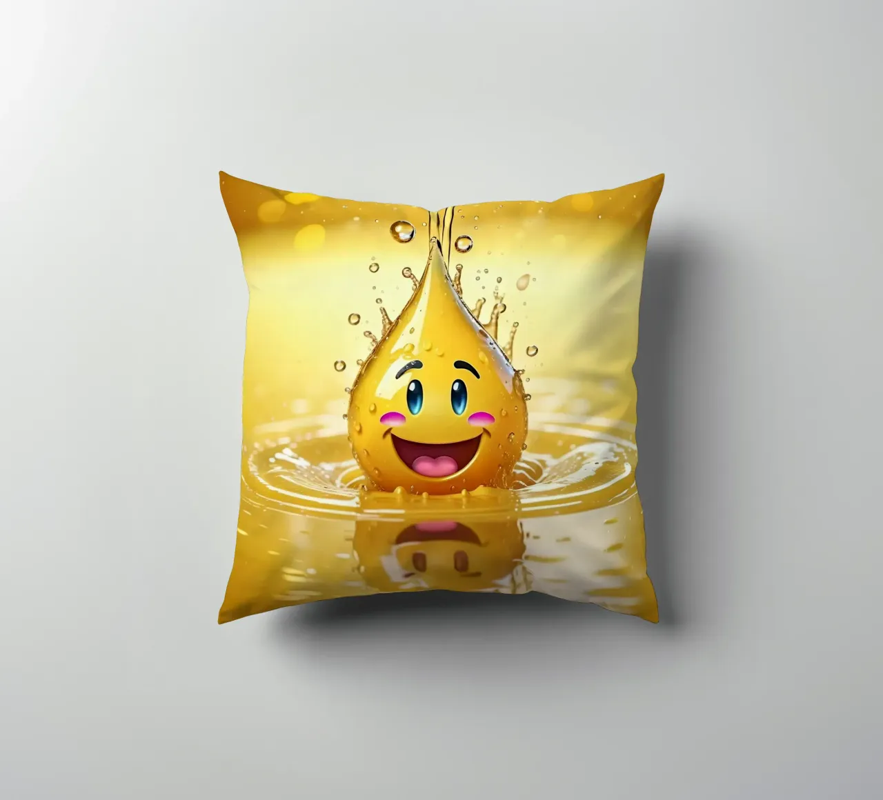 Emoji in acqua_4 cuscino da AI-Portraits by LK