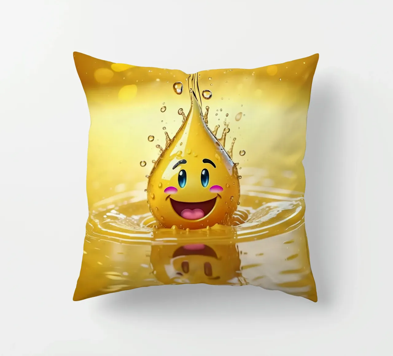 Emoji in acqua_4 cuscino da AI-Portraits by LK