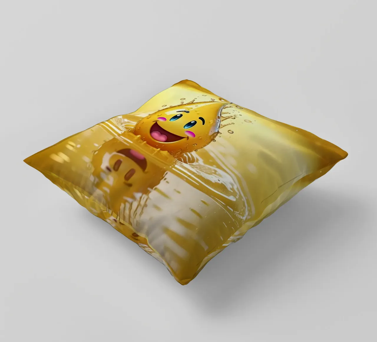 Emoji in acqua_4 cuscino da AI-Portraits by LK
