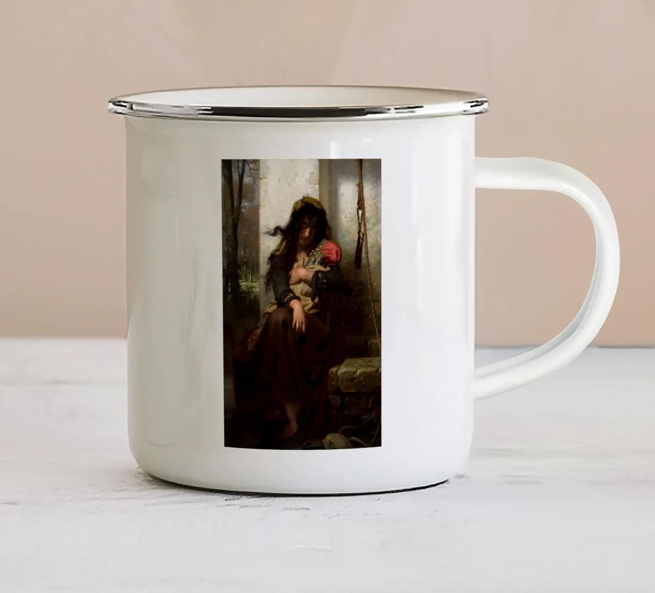 Hugues Merle - Il pazzo di Etretat tazza in smalto da Timeless Artworks
