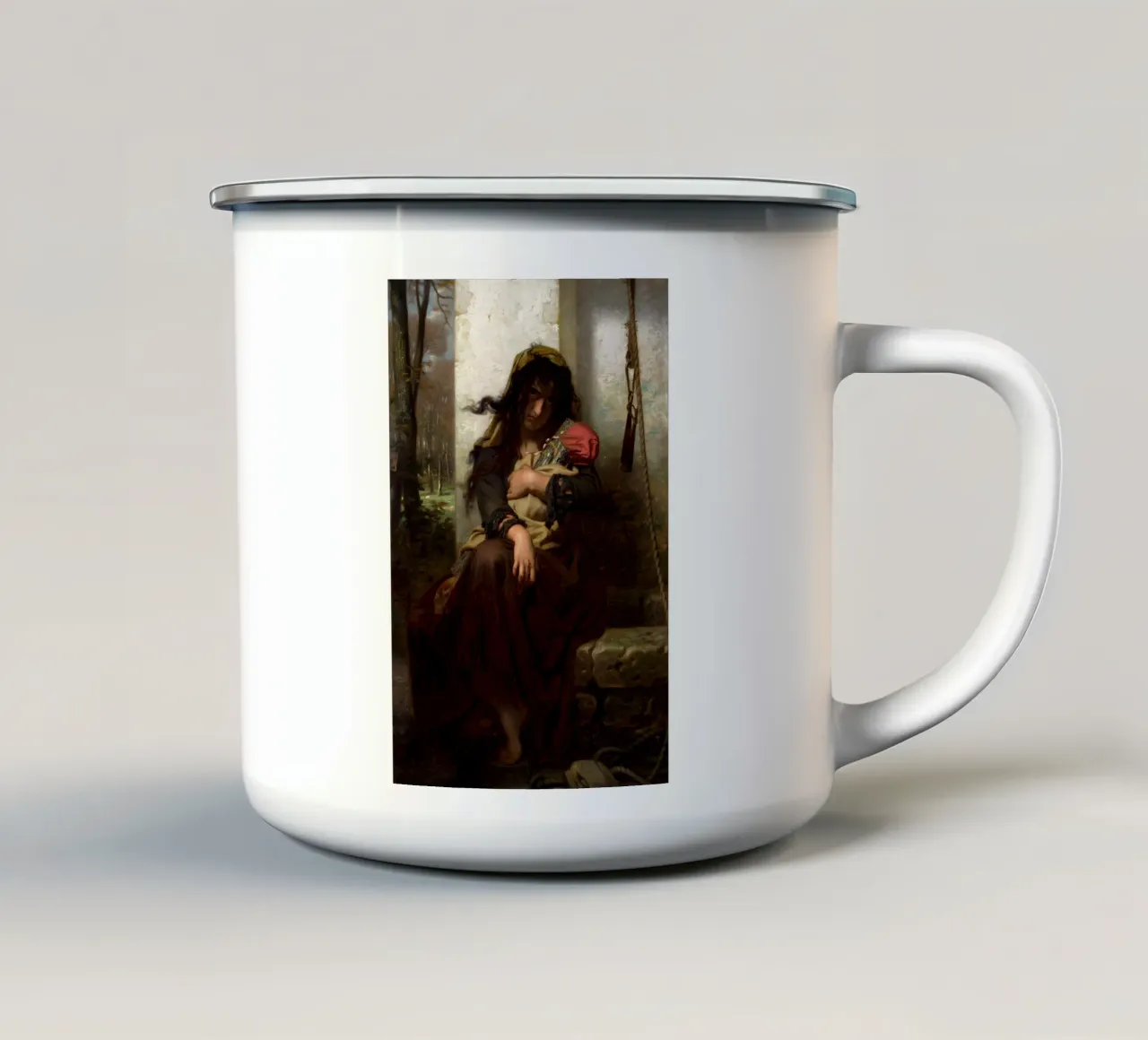 Hugues Merle - Il pazzo di Etretat tazza in smalto da Timeless Artworks