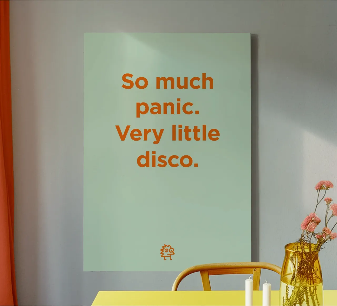 Panic, disco canvas by Art Fart