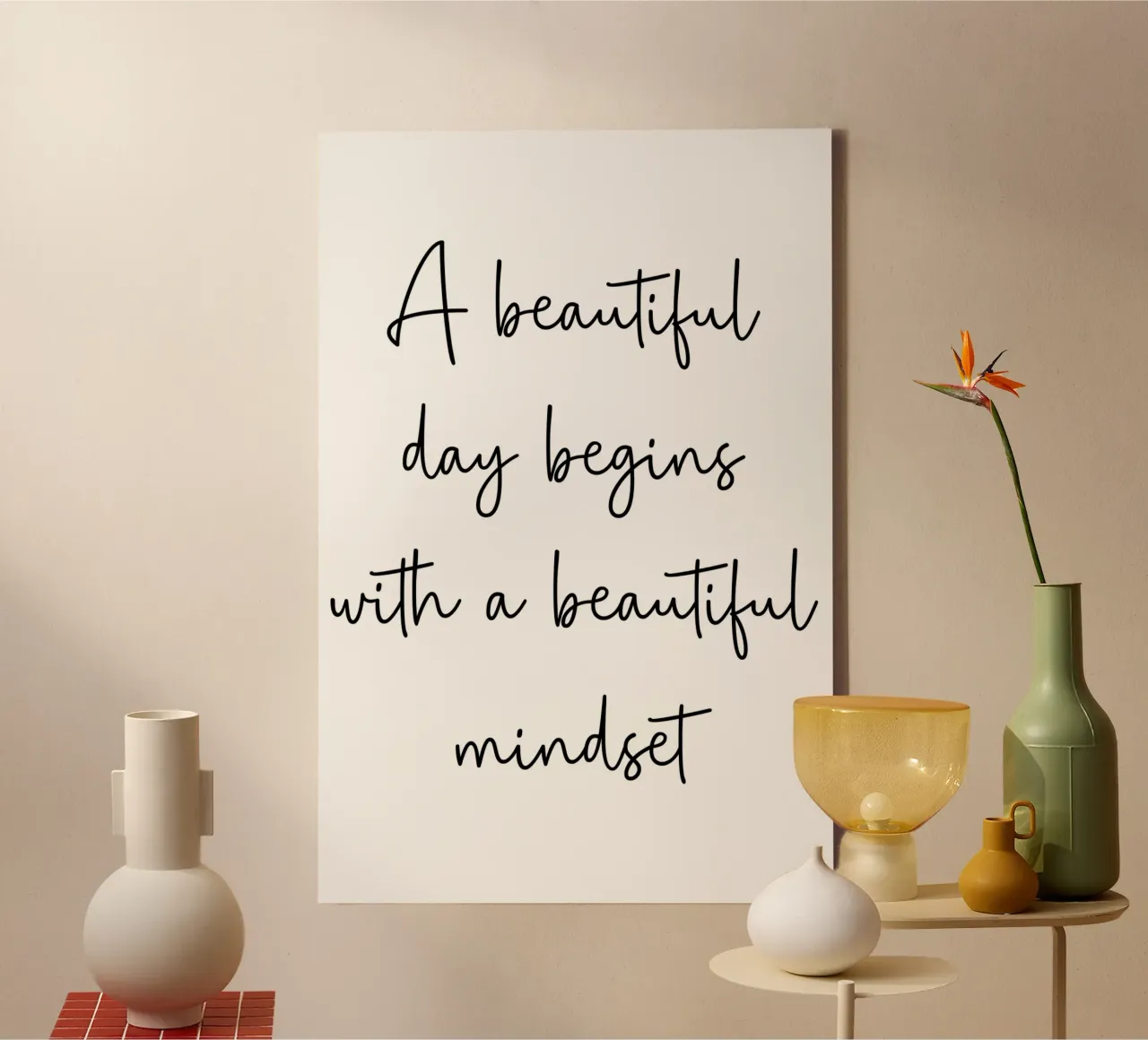 A Beautiful Day Begins With A Beautiful Mindset canvas by Shark Printables