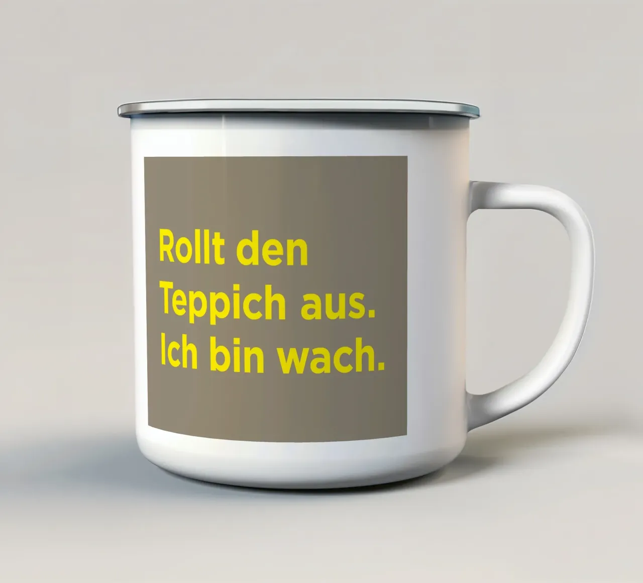 Rollt den Teppich aus … tazza in smalto da Art Fart