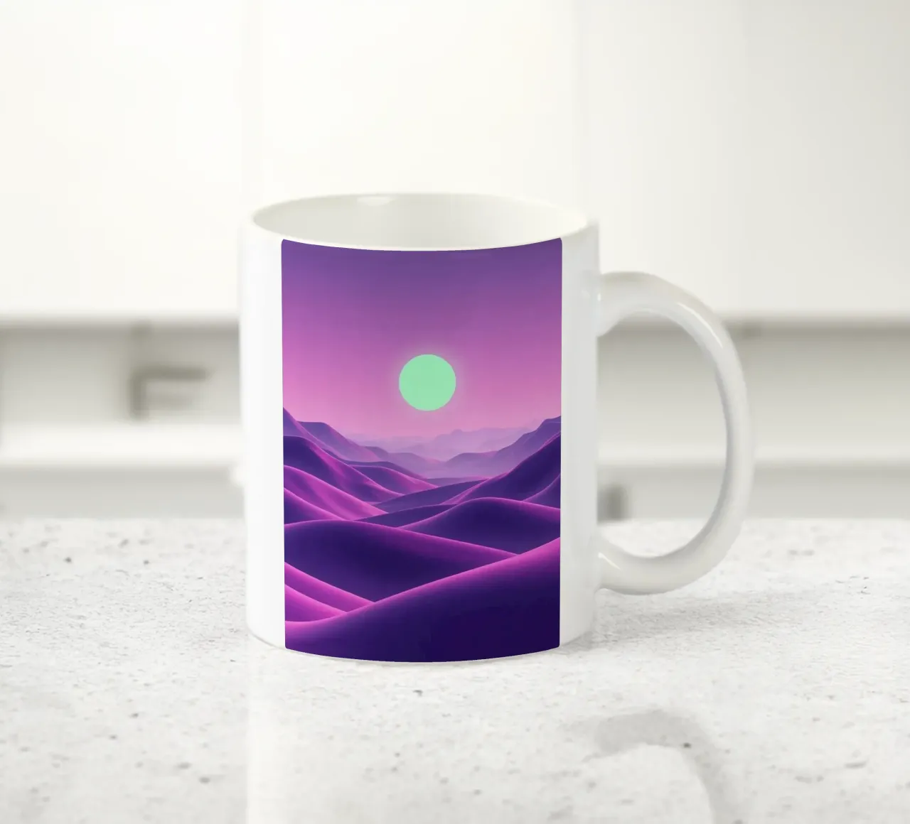 Serenità astrale: Sorge una sfera luminosa tazza in ceramica da Artistic-shop