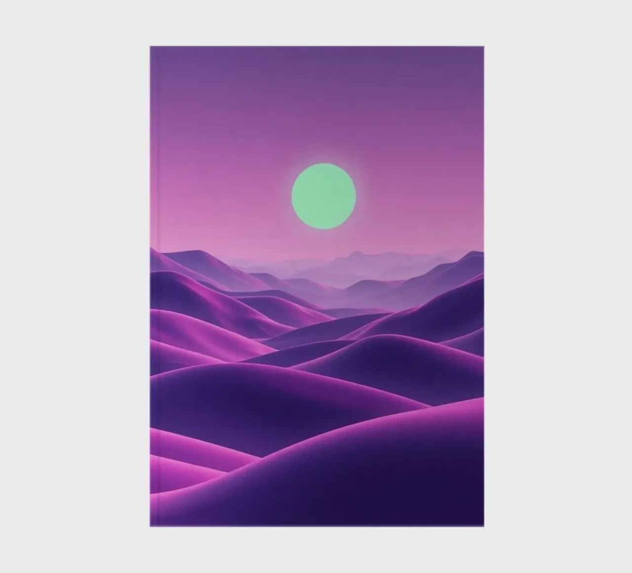 Astral Serenity: A Luminous Orb Rises notebook by Artistic-shop