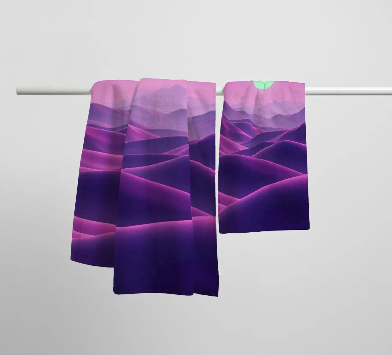 Astral Serenity: A Luminous Orb Rises towel by Artistic-shop