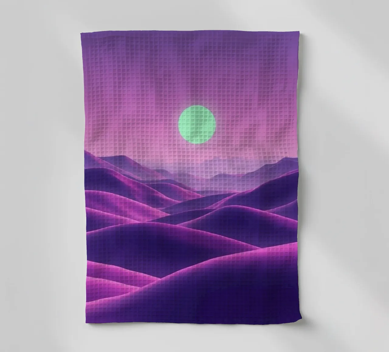 Sérénité astrale : Un orbe lumineux s'élève torchon de Artistic-shop