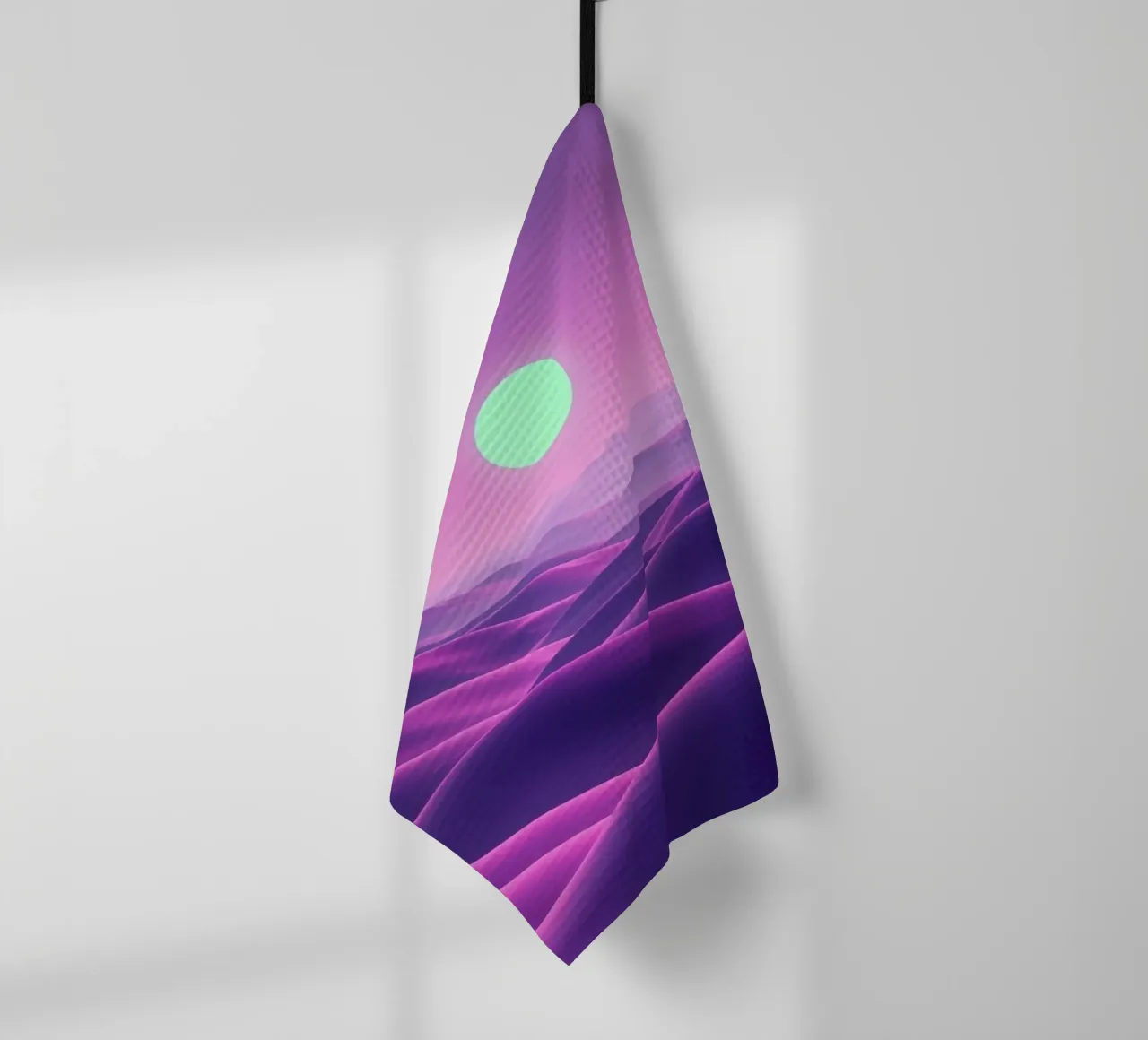 Sérénité astrale : Un orbe lumineux s'élève torchon de Artistic-shop