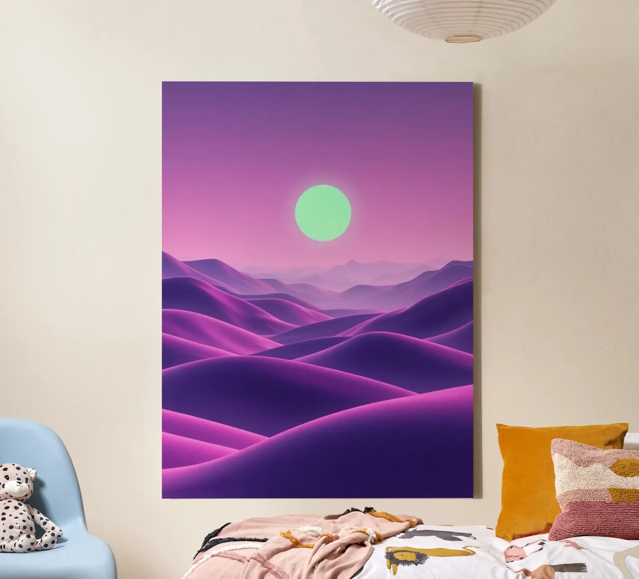 Astral Serenity: A Luminous Orb Rises canvas by Artistic-shop